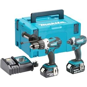 Makita - Combo Kit DHP458 + DTD152 + DC18RC + BL1850Bx2, 18 V 2 X 5 AH LI-ION Hammer Drill/Impact Driver Kit, 1 pezzi, dlx2145tj