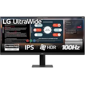 LG 29U511A Monitor UltraWide 21:9 29" IPS, WFHD (2560x1080), HDR10, 100Hz, sRGB 99%, HDMI, DisplayPort, Uscita Cuffie, Schermo Antiriflesso, Reader Mode, Flicker Safe, Nero