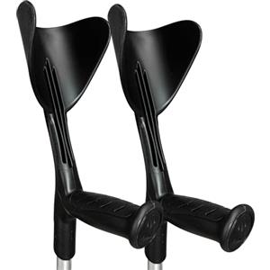 HEALTH Medical Fab Stampelle Ortopediche Regolabili in altezza (2 unità) Ultraleggere, Stampelle Canadesi, Stampelle antiscivolo (NERO)