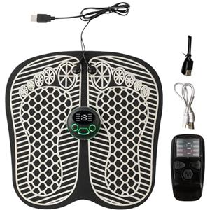 XLSBZ Massaggiatore per piedi EMS con funzione di riscaldamento, 8 modalità e 19 intensità, tapping, Kneading, massaggio shiatsu, per dolori muscolari e rilassamento