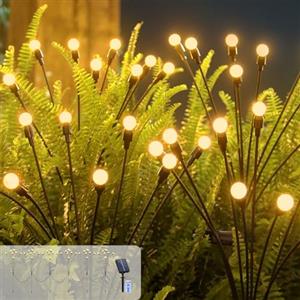 Micacorn Luci di Natale Luci Solari Esterno Solar Firefly Lamp 6 Pezzi 8 Modalità 48 LED Firefly Lights con Telecomando, IP65 Impermeabile Lampade da Giardino per Cantiere Esterni Decorazioni Natalizie