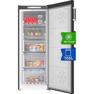CHiQ FSD166NE4E 166L Congelatore verticale a cassetti,No Frost,Nero Acciaio Inossidabile Porte Reversibili A+, 42 db, 12 anni di garanzia sul compressore