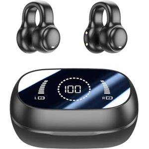 Kznifmk Auricolare Conduzione Ossea di Alta qualità Bluetooth Sport Cuffie di Riduzione del Rumore Nero