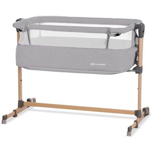 kk Kinderkraft Culla da Affiancare NESTE AIR Lettino Co-Sleeping, Regolabile, Facile da Montare, Imitazione del Legno, Accessori, Materasso, Grigio