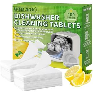 WEILAOK Lavastoviglie Pastiglie, Tabs Lavastoviglie, Capsule lavastoviglie, Decomposizione di Macchie Multiple, Pastiglie per lavastoviglies Contro lo Sporco e i Residui Incrostati, 100 Risciacqui