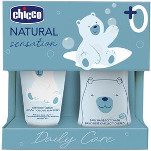 Chicco Natural Sensation Set Bagnoshampoo 200ml Crema Corpo 150ml - Cura Delicata per Neonati