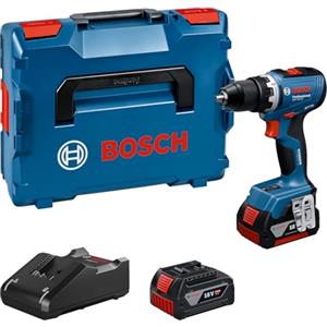 Bosch Professional 18V System Trapano-avvitatore a batteria GSR 18V-65 (motore brushless, lunghezza della testa 166, incl. 2 batterie GBA 18V 5.0Ah, caricabatteria GAL 18V-40, L-BOXX)