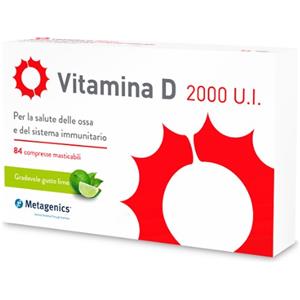 METAGENICS BELGIUM BVBA Vitamina D 2000 UI - 84 Compresse Masticabili per Ossa & Sistema Immunitario