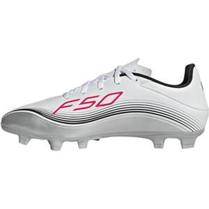 adidas Unisex - Adulto F50 Messi Club Firm Ground/Multi Ground Football Boots, Cloud White/Lucid Red/Silver Metallic, 42 EU
