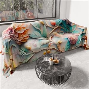 PETTI Artigiani Italiani - Telo Arredo in Microfibra, Copritutto, Copridivano 180x270 cm, Fantasia Floreale 05 11 | Telo Protettivo Lavabile, Copriletto e Copritavolo Multiuso per Divani