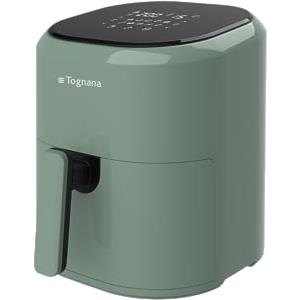 Tognana Iridea, Friggitrice ad aria 4,5 L con contenitore e griglia antiaderente e display digitale, verde salvia