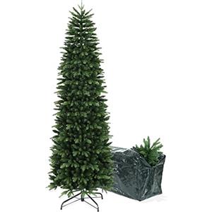 BOP Albero Di Natale Slim Enea 150 Cm, In PVC e PE Real Touch, Con Custodia Omaggio, Apertura a Ombrello, Fogliame Folto e Realistico in PVC e Polietilene, Design Snello e Slanciato, Alto e Stretto