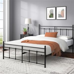 Zinus Nicholas letto 160 x 190 cm - 31 cm di altezza - Letto matrimoniale - Struttura letto in metallo con testiera e pediera - Nero