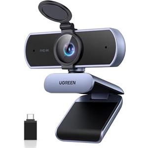 UGREEN FineCam Lite 4K Webcam 30FPS Ultra HD Webcam USB Messa a Fuoco Auto | Con Adattatore USB C Plug and Play per Computer Windows MacOS Linux Streaming Youtube Skype Call Video Zoom Video Conferenze