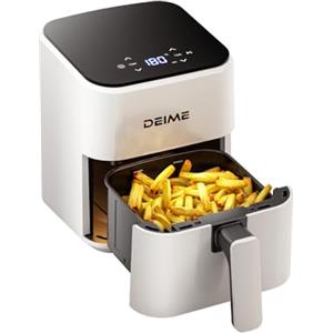 DEIME Air Fryer 2.5 L, Small Airfryer Digital Space Saving Compact, Bake, Reheat, Roasts for Quick Easy Meals, Mini Compact & Quiet, Nonstick & Dishwasher Safe Basket(White)