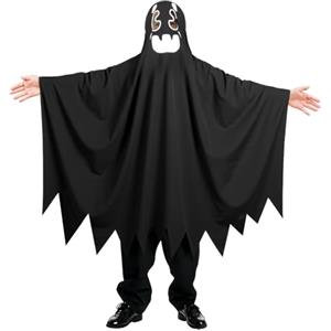 DiULi Costume da Fantasma di Halloween, Mantello da Fantasma di Halloween, Bianco Arrabbiato, per Adulti, Bambini e Bambine, Travestimento di Halloween