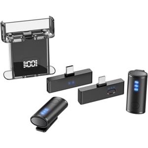 Orivin 1 set di microfoni lavalier wireless con interfaccia intelligente, adatti per podcast, interviste, streaming live e altri scenari