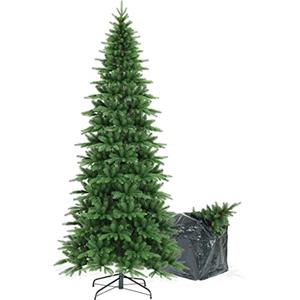 BOP Albero Di Natale Slim Narciso 210 Cm, In Polietilene Real Touch, Con Borsa Omaggio, Apertura A Ombrello, Folto | Abete Naturale in Full PE snello con apertura facilitata, richiudibile