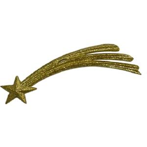 cosedacasa Stella cometa Oro con luci Puntale per Albero Natale capanna presepe Decorazioni Natalizie a Batteria cm L15xH5 o h7xL23 Cavo da cm 85 Fissa o intermittente-H5XL15