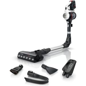 Bosch BBS711W Scopa Elettrica Senza Sacchetto 0.3 Litri Nero-Acciaio Inossidabile-Bianco