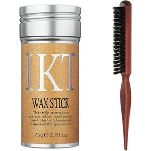 Beauty Searcher Stick di cera per capelli + pettine per capelli in setola di cinghiale, Combo di Stick di cera per capelli lunghi, spessi, ricci, ondulati, secchi o danneggiati