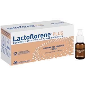 Montefarmaco Lactoflorene Plus - Integratore alimentare con fermenti lattici vivi, vitamine B e zinco - 12 flaconcini da 10 ml