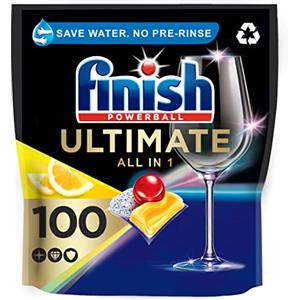 Finish Quantum Ultimate - Pastiglie per lavastoviglie al profumo di limone, 100 pezzi