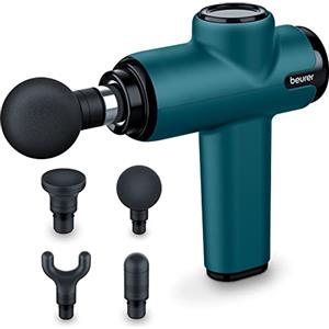 Beurer MG99 - Pistola massaggiante compatta, mini massaggiatore per tessuti profondi con 4 accessori, potente massaggio per alleviare la tensione, massaggiatore portatile con 5 livelli di intensità,