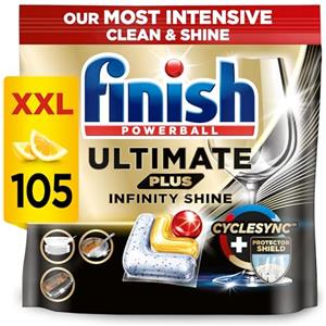 Finish Ultimate Plus Infinity Shine Pastiglie Lavastoviglie Limone 105 Tabs Bulk Buy