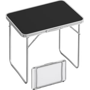 WOLTU Tavolo Campeggio Pieghevole in Alluminio e MDF, Tavolo da Picnic, Tavolino Portatile per Spiaggia, Balcone, Giardino, 70 x 60 x 50 cm, Nero