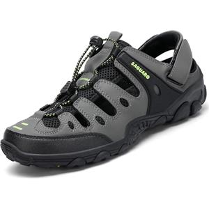 SAGUARO Uomo Sandali da Trekking con Punta Chiusa Estate Donna Scarpe da Esterno Traspirante Antiscivolo Sandali Sportivi Verde 44 EU