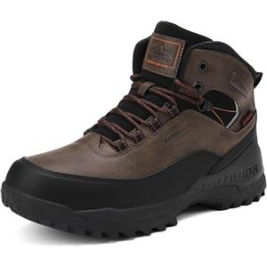 AX BOXING Stivaletti Uomo Scarpe da Trekking Scarponcini Invernali Stivali da Neve Escursionismo Montagna Antiscivolo Nero Marrone 43
