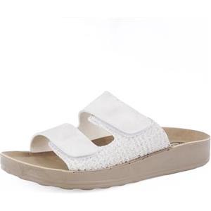 JOMIX Ciabatte Donna Estive con Stappo Anatomiche Pantofole Aperto da Casa Ortopedico Morbido Sandali Bassi Comodi per Interno ed Esterno ITD2211 Beige 39