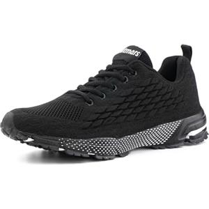 Hitmars Scarpe Running Uomo Donna Scarpe da Ginnastica Corsa Trail Running Sportive Outdoor Jogging Trekking Sneakers Nero N3 36EU