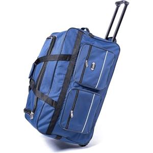 R.Leone TROLLEY BORSONE DA VIAGGIO CON 2 RUOTE RINFORZATE (Nero, 007 30x39x52cm)
