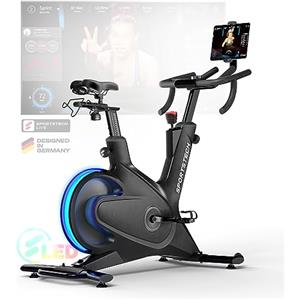 Sportstech sBike Lite - Bicicletta Indoor intelligente con LED + App con lezioni in diretta e on-demand e supporto tablet a 360° per un allenamento completo del corpo