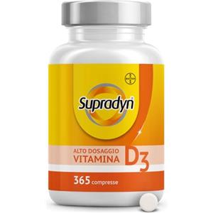 Supradyn Vitamina D 2000 UI (50mcg) - 365 Compresse di Vitamina D3 Alto Dosaggio (Scorta per 1 anno) - Ossa, Denti, Muscoli, Sistema Immunitario - Vit D - Integratore Vegetariano