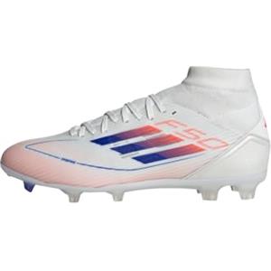 adidas F50 League Mid Football Boots Firm Ground, Scarpe da Calcio Donna, Cloud White/Lucid Blue/Solar Red, 47 1/3 EU