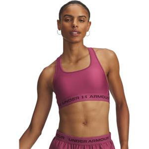 Under Armour Donna Crossback Mid Bra, Reggiseno Sportivo a Sostegno Medio per Ciclismo, Palestra e Allenamento con i Pesi, Top Sportivo con Coppe Rimovibili,Fuchsia Dusk/Dark Maroon,SM