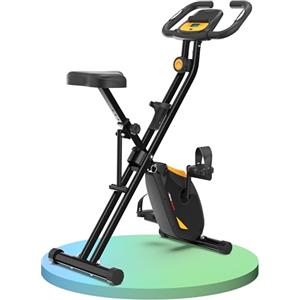 Ultrasport F-Bike Pro Cyclette da Casa Pieghevole I Cyclette Pieghevole da Casa fino a 150 KG con Sella Extra Confortevole e LCD Display, Cyclette da Camera Arancione-Nero