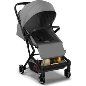 Babify Urban Ease Passeggino Leggero - Da 0 a 4 Anni (22 kg), Ripiegabile con Una Mano, Reclinabile, Poggiapiedi Regolabile, Fodera Rimovibile, Cestino, Tettuccio con Finestra, Grigio