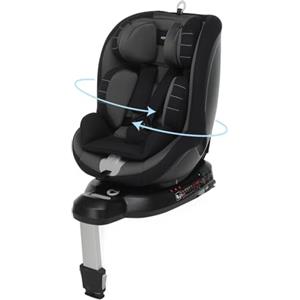 Foppapedretti Seggiolino Auto Logik I-Size, Seduta Girevole a 360°, per bambini da 40 a 105 cm di altezza, conforme ECE R129, Fissaggio Isofix, Poggiatesta a 13 altezze, Nero