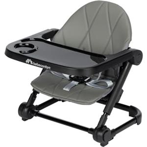 Bebeconfort Moly, Silla Elevadora para Niños, 6M-3Años, 9-15 kg, Trona Portátil para Bebés Ligera, Plegado Compacto, 3 Alturas Ajustables, Asiento de Mesa, 3 Posiciones de Bandeja, Tinted Grey