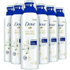 DOVE Mousse Doccia Olio di Cotone 6x200 ml (Confezione da 6)