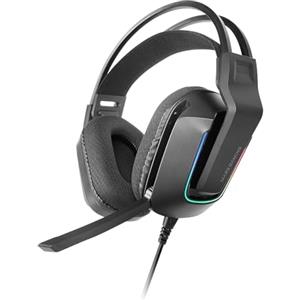 Mars Gaming MH-STRIKE, Cuffie Gaming FRGB Rainbow, Design Ergonomico, Driver al Neodimio da 50 mm, Microfono Pieghevole, Controlli Integrati, Cuscinetti Air, Archetto Regolabile, Multiplatform, Nero