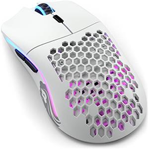 Glorious Gaming Model O Wireless Mouse da gaming senza fili - Superleggero, 69 g, design a nido d'ape, RGB, ambidestro, wireless 2,4 GHz senza lag, fino a 71 ore di batteria - Bianco opaco