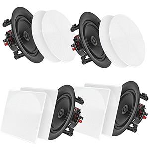 Pyle Cassa Bluetooth da 16,5 Centimetri, Altoparlanti 2 Vie, Speaker Sistema da Incasso a Parete e Soffitto con Griglie Intercambiabili, Casse Audio Potenza di 200 Watt