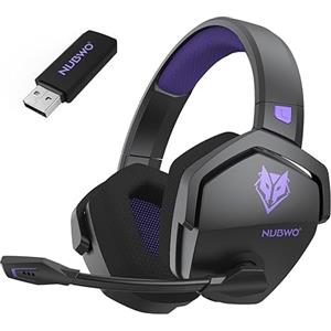 NUBWO G06 Cuffie Gaming Wireless per PC/Ps5/Ps4/NS/Mobile, 2,4GHz+5.3 Bluetooth,Cuffie Wireless con Microfono 7.1 Qualità Audio Senza Perdita di Bassa Latenza, Durata di Oltre 100+ Ore -Viola
