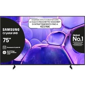 Samsung Smart TV 75'' UE75U8090FUXZT Crystal UHD 4K, Crystal 4K Processor, HDR, Smart Experience, OTS Lite & Adaptive Sound, Metal Stream Design, 2025