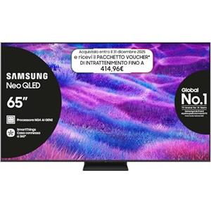 Samsung Smart TV 65'' QE65QN83FAUXZT Neo QLED 4K Mini LED, NQ4 AI Gen2 Processor, 4K AI Upscaling, AI Customization Mode, Dolby Atmos & OTS Lite, Simple Chamfer Design, 2025